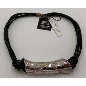 E & L Sterling Silver Electroform Necklace Unique Chunky Statement NWT